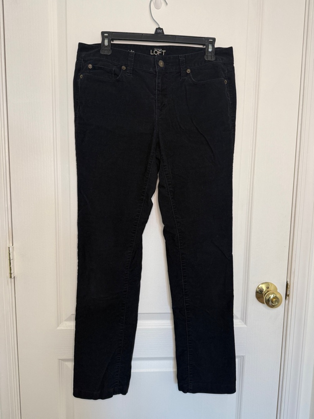 Ann Taylor LOFT Black Corduroy Straight Leg Pants